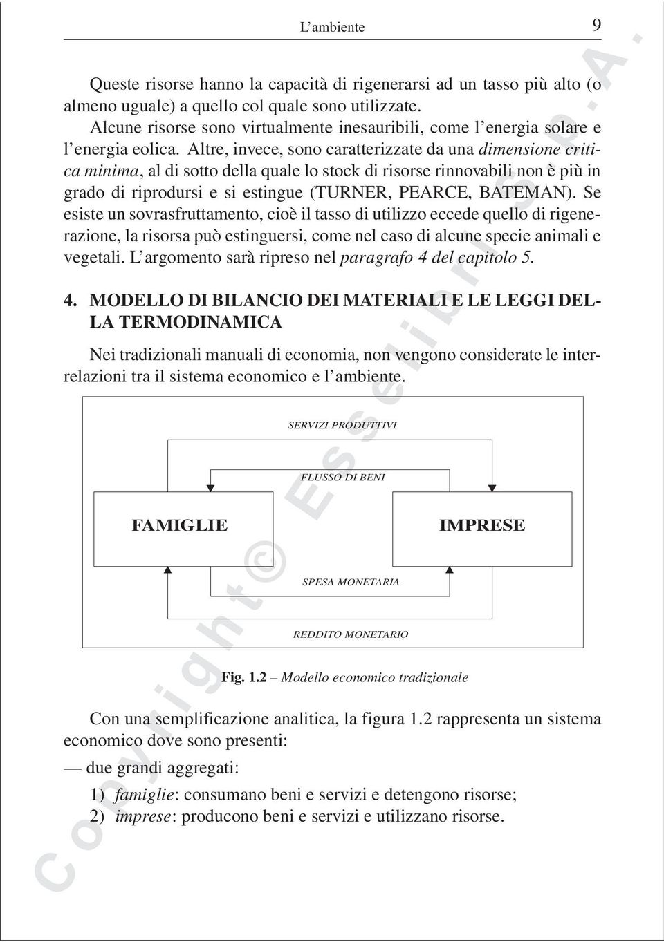 Altre, invece, sono caratterizzate da una dimensione critica minima, al di sotto della quale lo stock di risorse rinnovabili non è più in grado di riprodursi e si estingue (TURNER, PEARCE, BATEMAN).