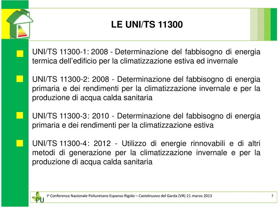 Determinazione del fabbisogno di energia primaria e dei rendimenti per la climatizzazione estiva UNI/TS 11300-4: 2012 - Utilizzo di energie rinnovabili e di altri metodi di