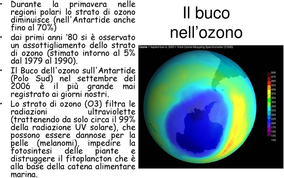 Il Buco dell'ozono sull'antartide (Polo Sud) nel settembre del 2006 è il più grande mai registrato ai giorni nostri.