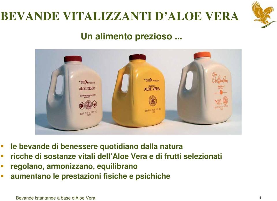 vitali dell Aloe Vera e di frutti selezionati regolano, armonizzano,