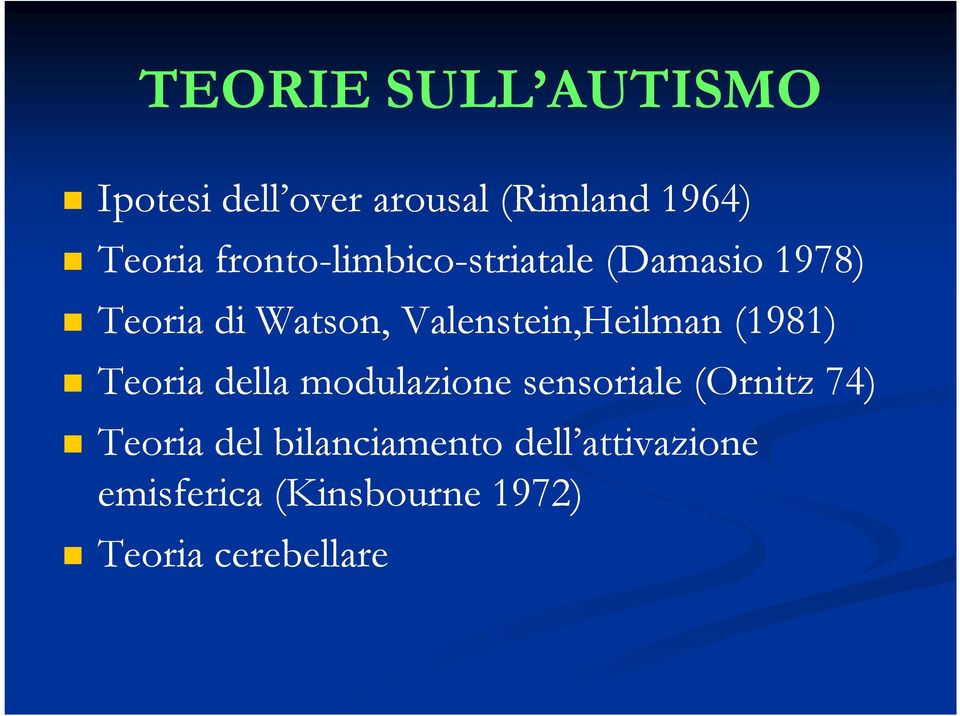 Valenstein,Heilman (1981) Teoria della modulazione sensoriale (Ornitz