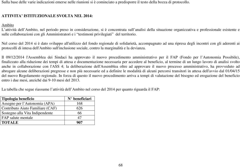 sulle collaborazioni con gli Amministratori e i testimoni privilegiati del territorio.