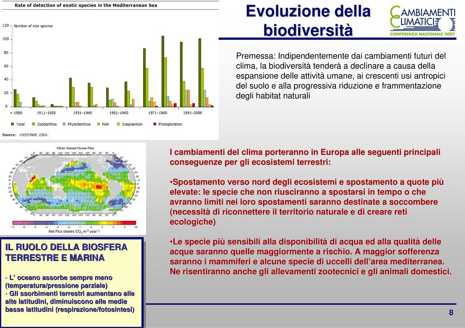 terrestri: Spostamento verso nord degli ecosistemi e spostamento a quote più elevate: le specie che non riusciranno a spostarsi in tempo o che avranno limiti nei loro spostamenti saranno destinate a