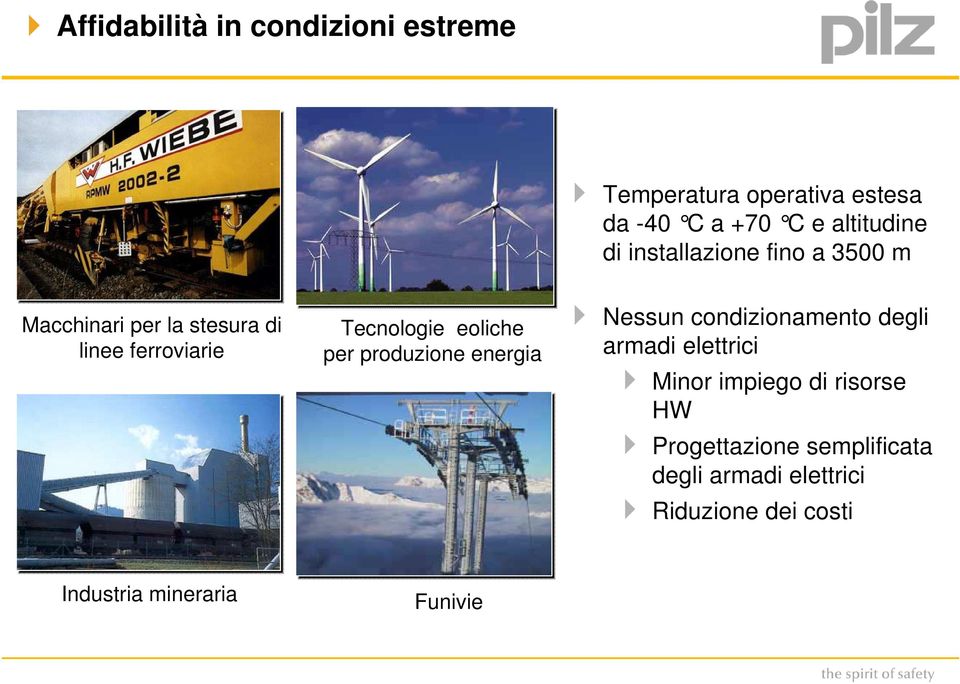 per produzione energia Nessun condizionamento degli armadi elettrici Minor impiego di risorse HW