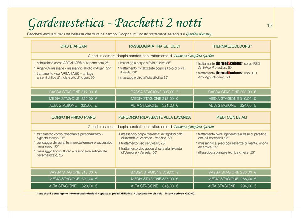 trattamento viso ARGANIAE antiage ai semi di fico d India e olio d Argan, 50 1 massaggio corpo all olio di oliva 25 1 trattamento rivitalizzante corpo all olio di oliva floreale, 50 1 massaggio viso