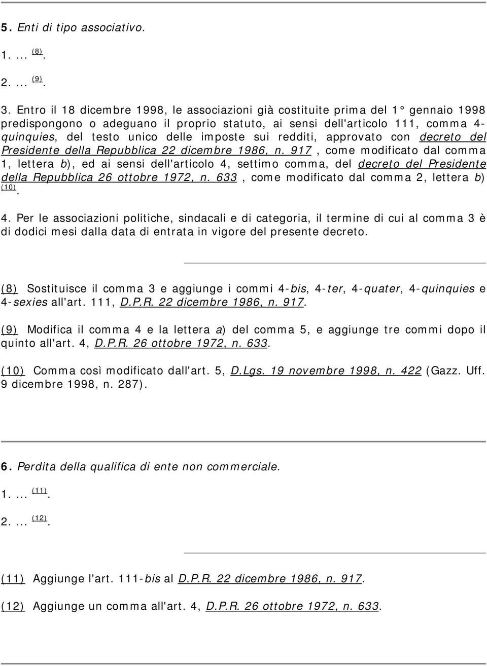 imposte sui redditi, approvato con decreto del Presidente della Repubblica 22 dicembre 1986, n.