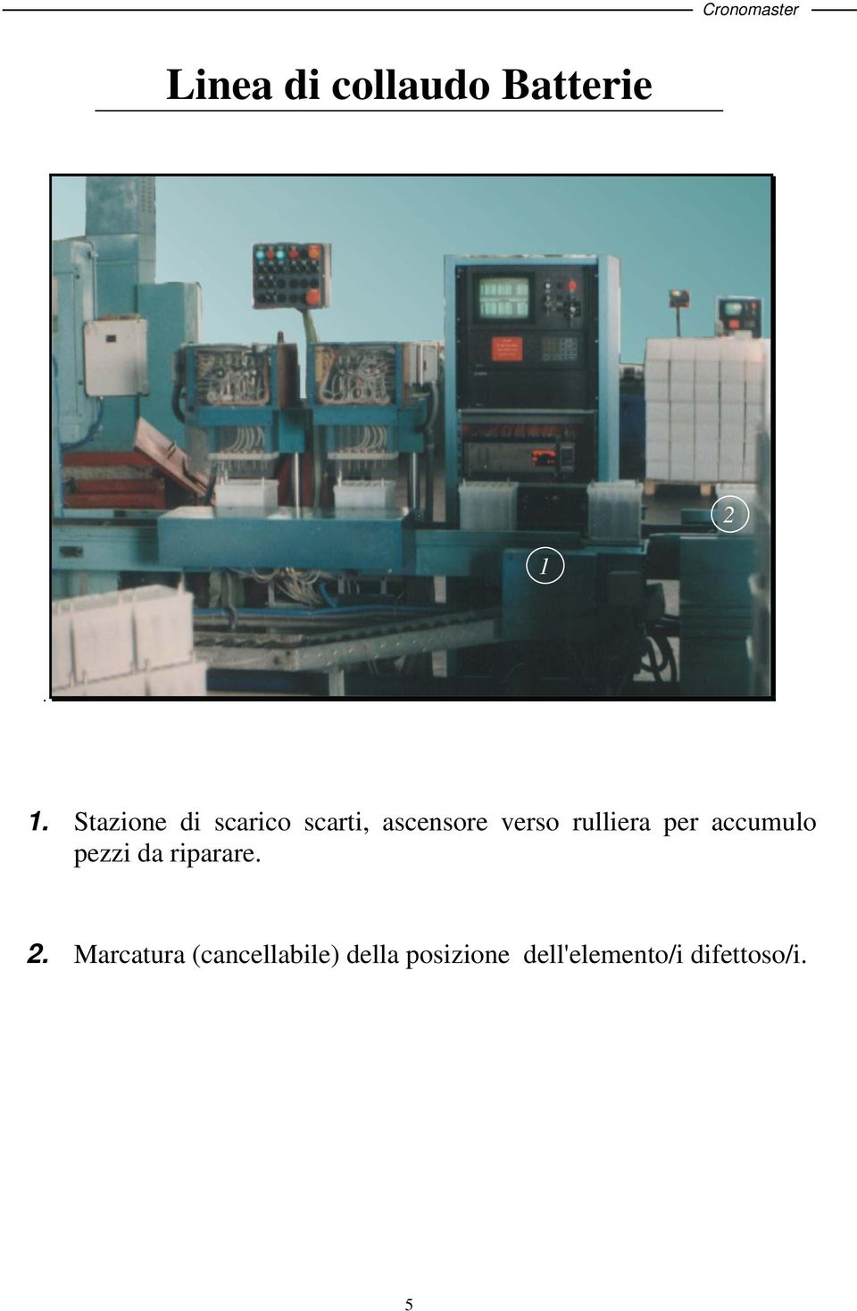 rulliera per accumulo pezzi da riparare. 2.