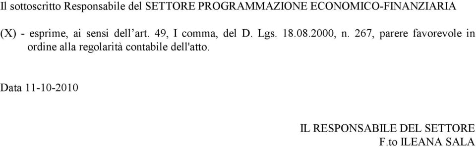 49, I comma, del D. Lgs. 18.08.2000, n.
