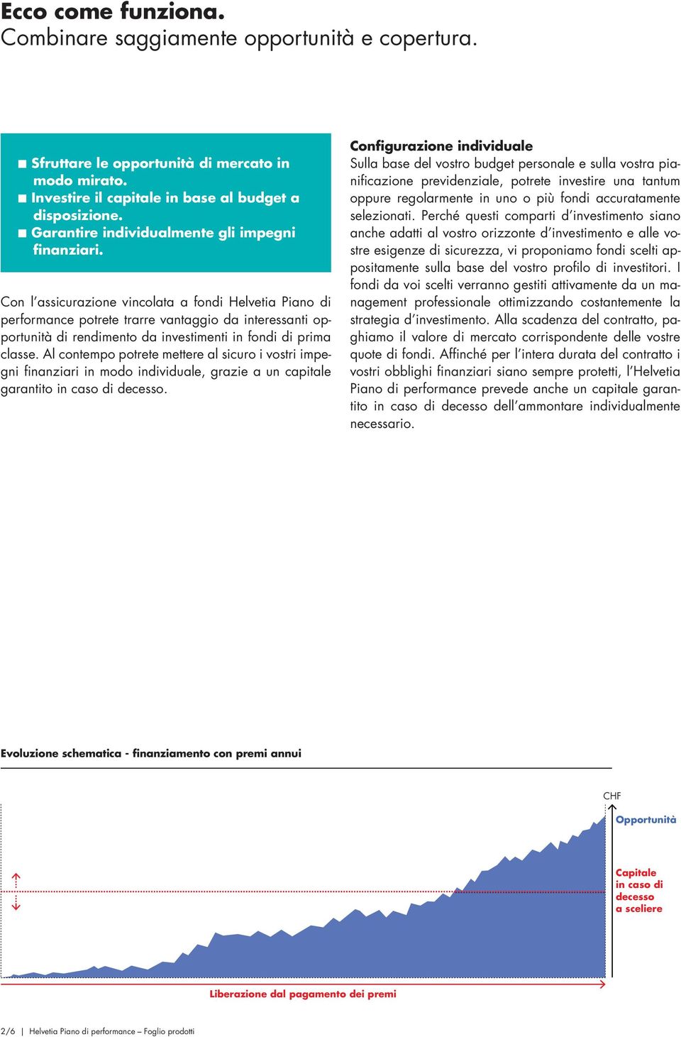 Con l assicurazione vincolata a fondi Helvetia Piano di performance potrete trarre vantaggio da interessanti opportunità di rendimento da investimenti in fondi di prima classe.