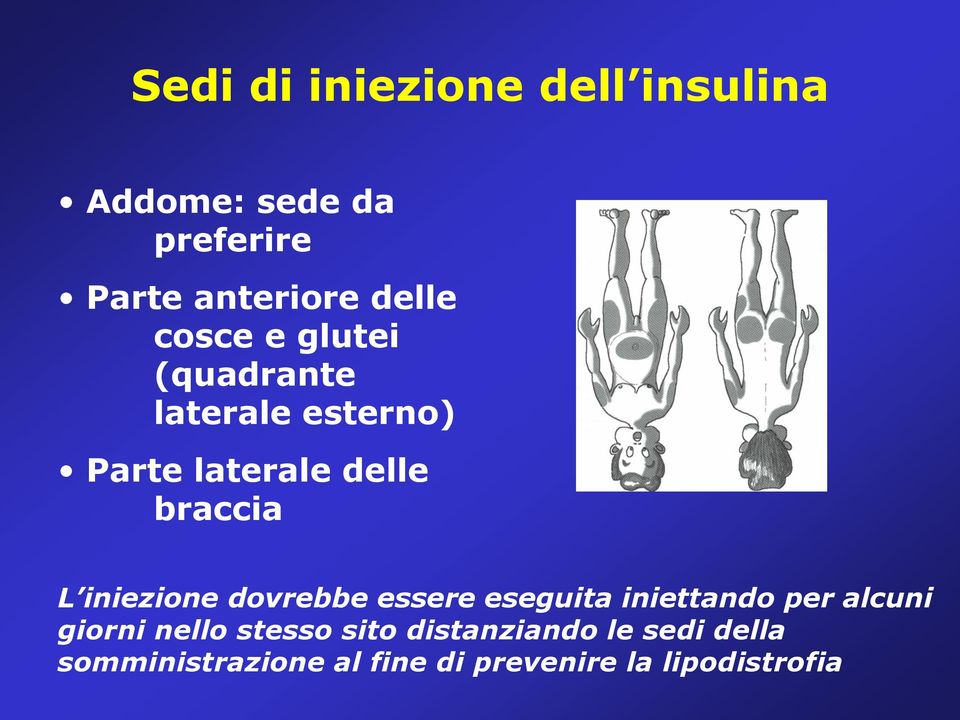 iniezione dovrebbe essere eseguita iniettando per alcuni giorni nello stesso