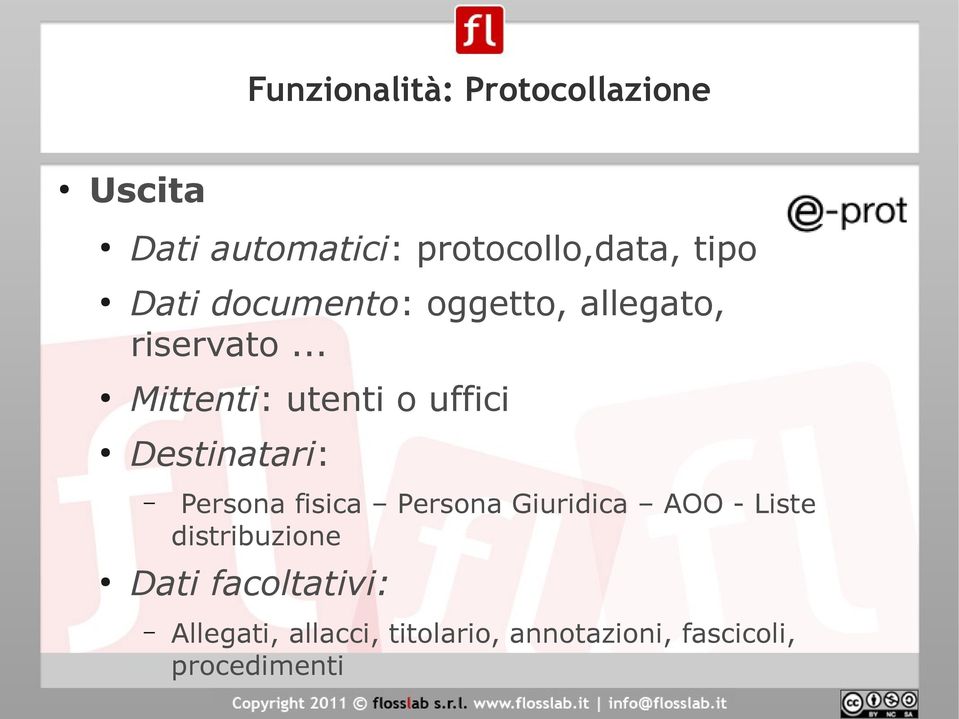 .. Mittenti: utenti o uffici Destinatari: Persona fisica Persona Giuridica