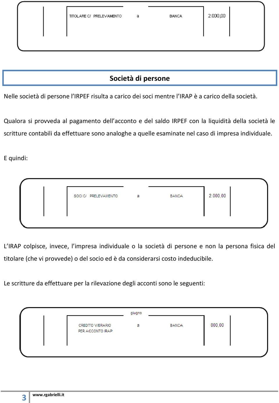 a quelle esaminate nel caso di impresa individuale.