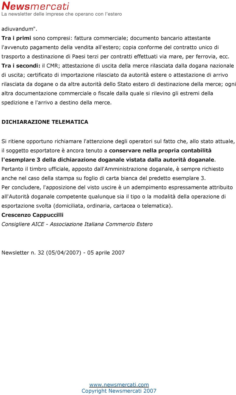 terzi per contratti effettuati via mare, per ferrovia, ecc.