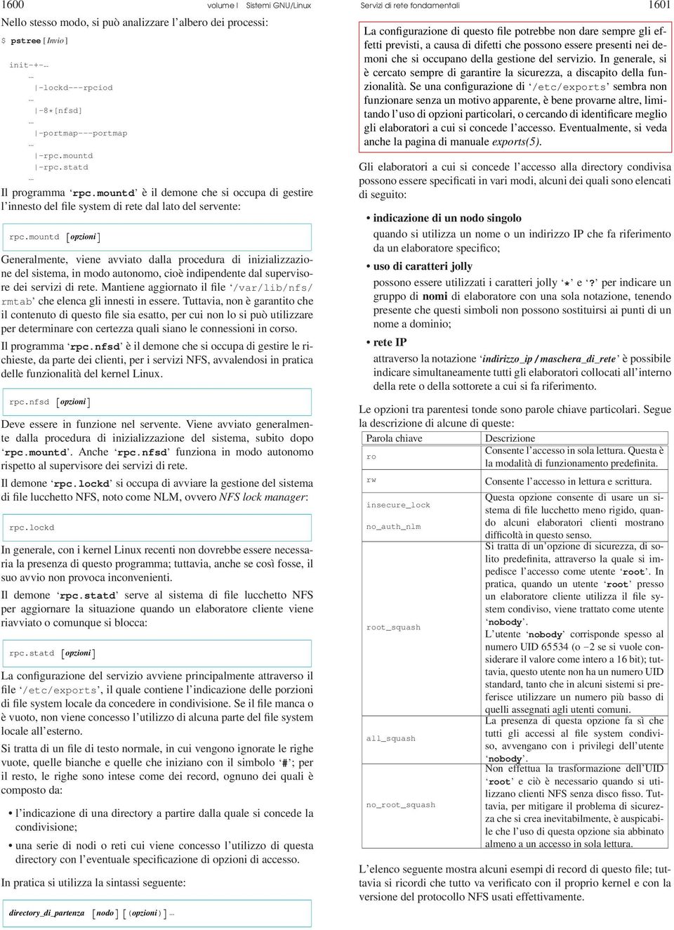 mountd [opzioni] Generalmente, viene avviato dalla procedura di inizializzazione del sistema, in modo autonomo, cioè indipendente dal supervisore dei servizi di rete.