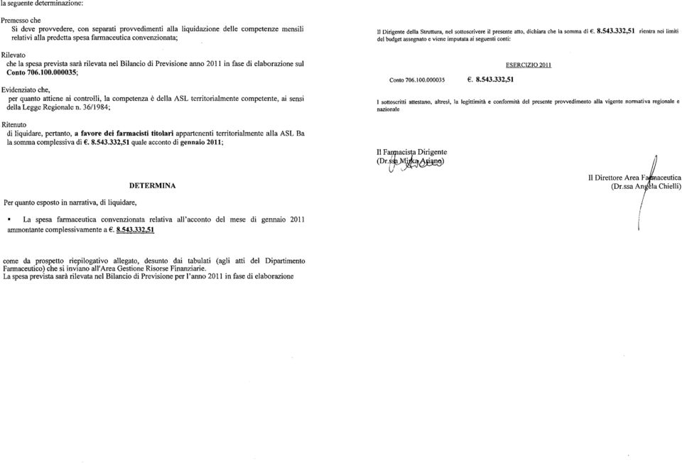 000035; Evidenziato che, per quanto attiene ai controlli, la competenza è della ASL territorialmente competente, ai sensi della Legge Regionale n.