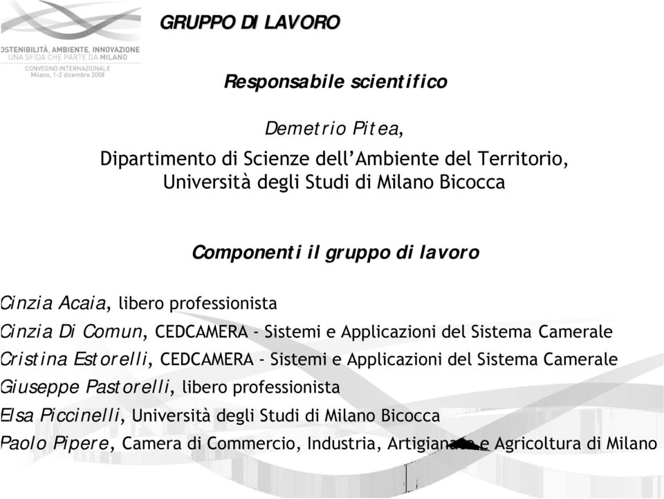 del Sistema Camerale ristina Estorelli, CEDCAMERA - Sistemi e Applicazioni del Sistema Camerale iuseppe Pastorelli, libero