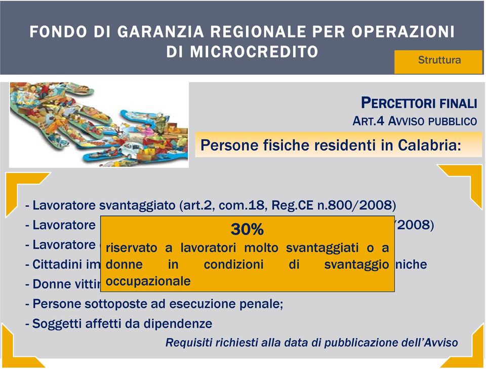 2, 30% com.18, Reg.CE n.800/2008) - Lavoratore disabile riservato (Legge a lavoratori n.