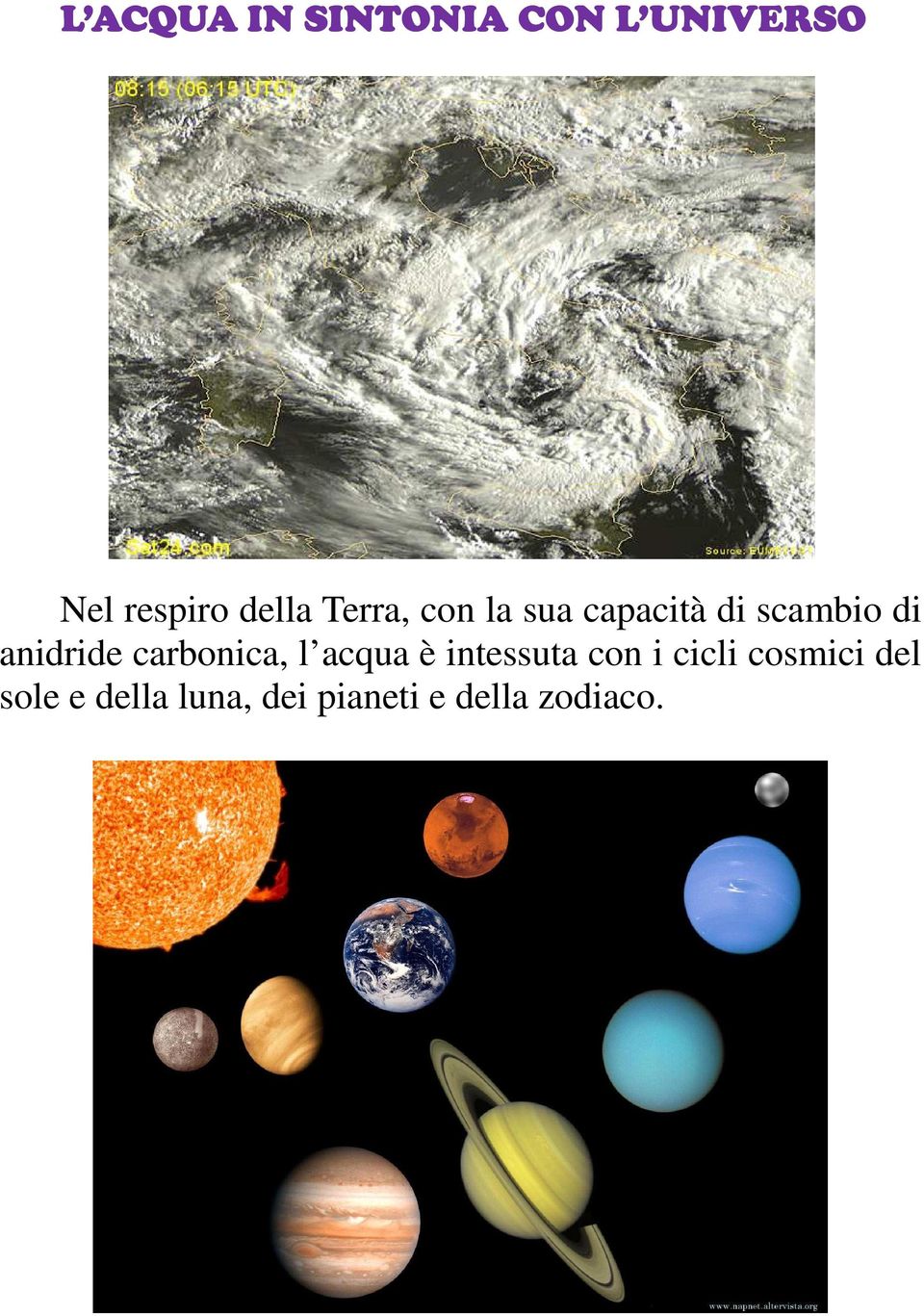 anidride carbonica, l acqua è intessuta con i cicli