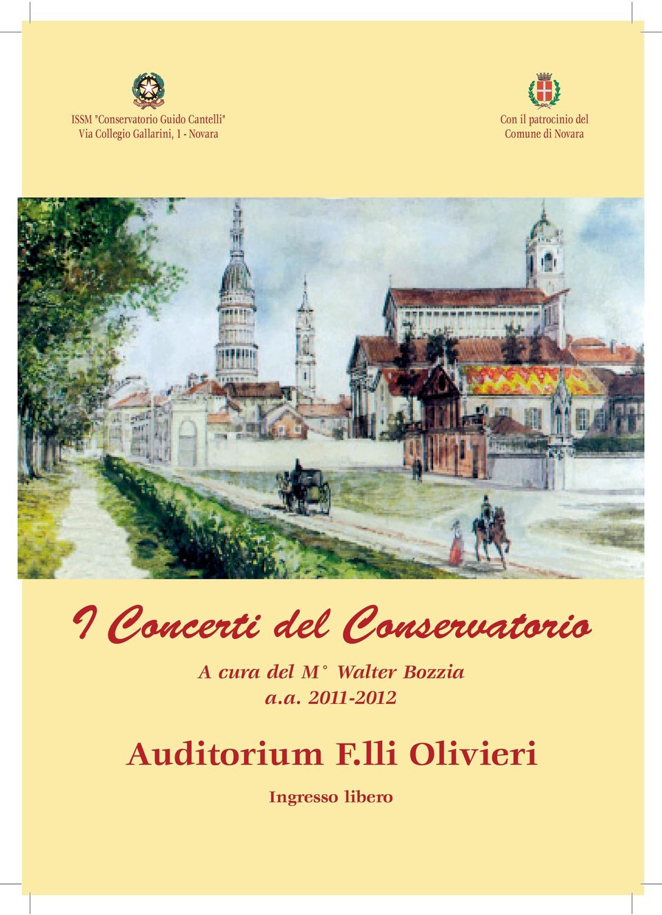 Novara I Concerti del Conservatorio A cura del M Walter
