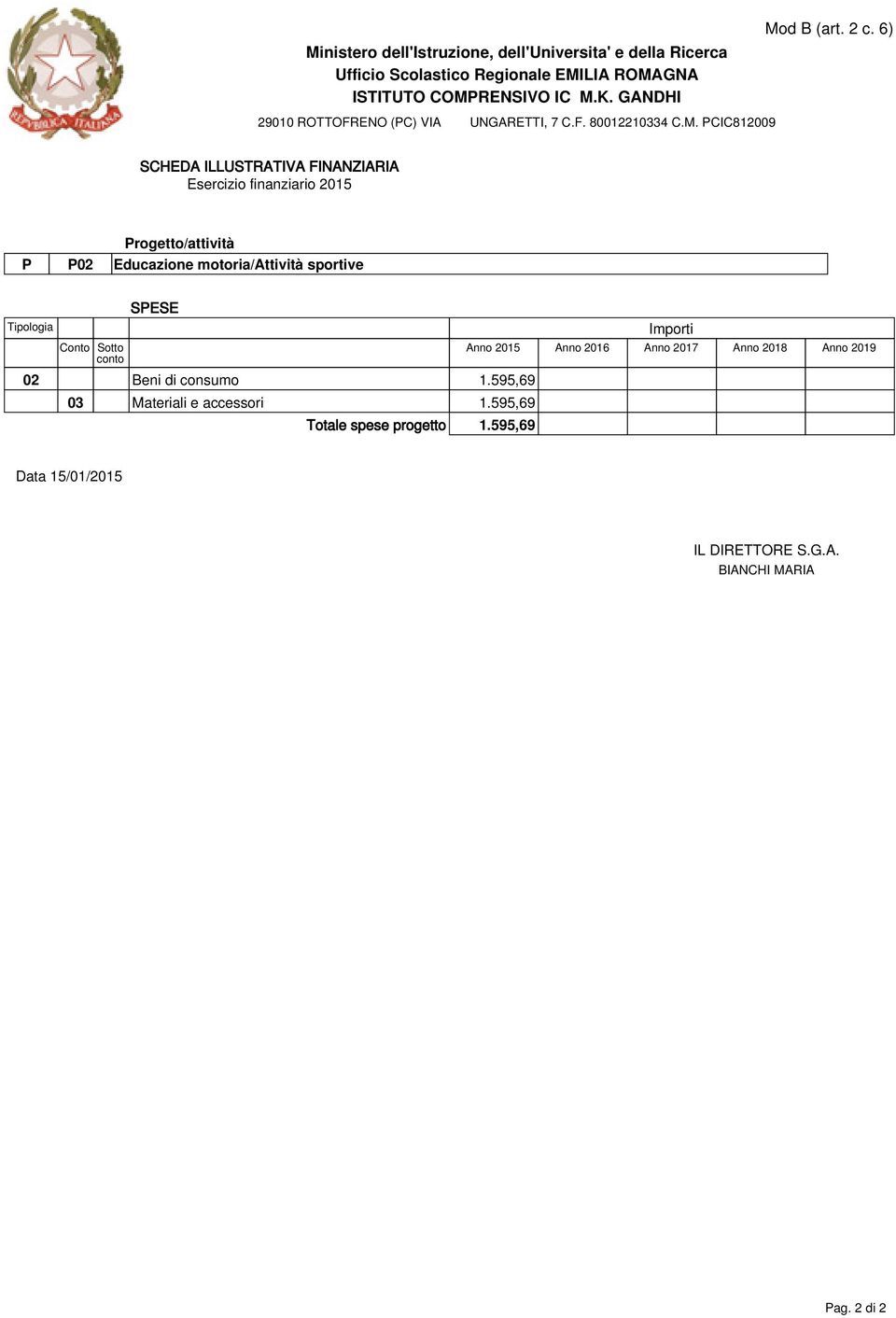 595,69 03 Materiali e accessori 1.