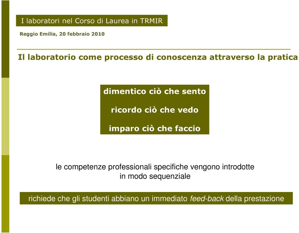 competenze professionali specifiche vengono introdotte in modo