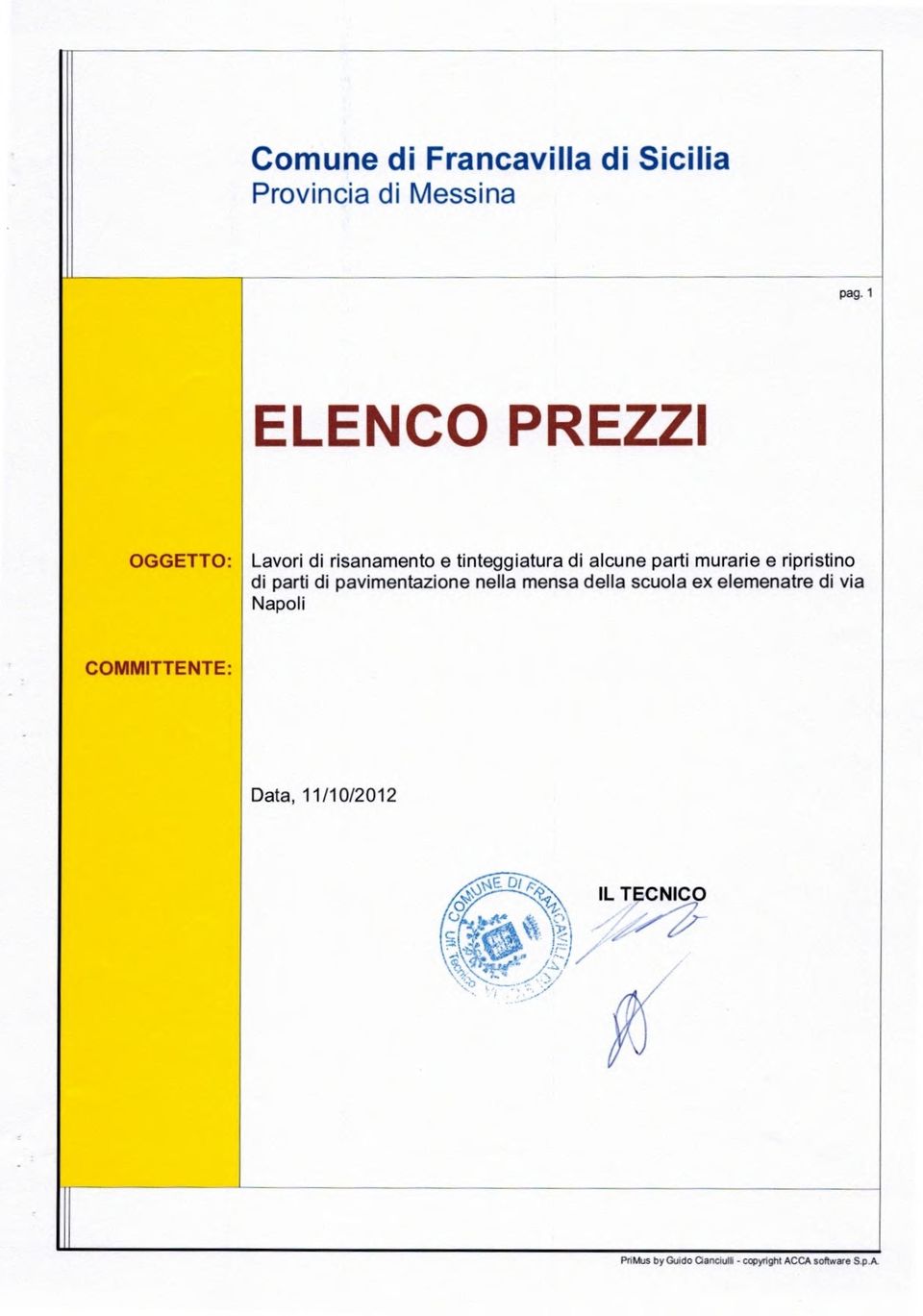 murarie e ripristin di parti di pavimentazine nella mensa della scula ex