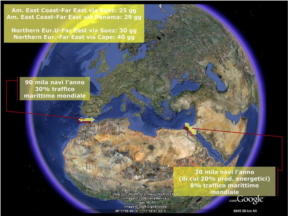 U-Far East via Suez: 30 gg Northern Eur.