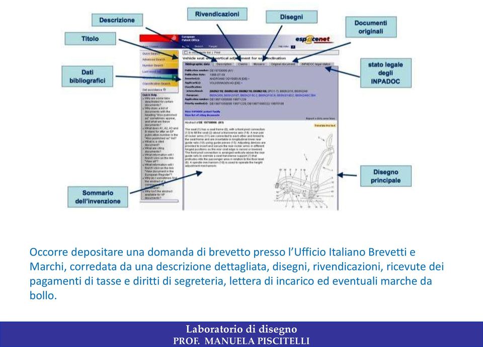 rivendicazioni, ricevute dei pagamenti di tasse e diritti di