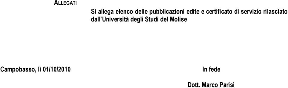 servizio rilasciato dall Università degli