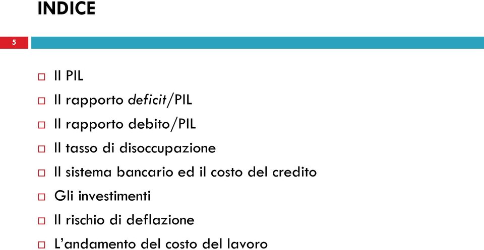 bancario ed il costo del credito Gli investimenti