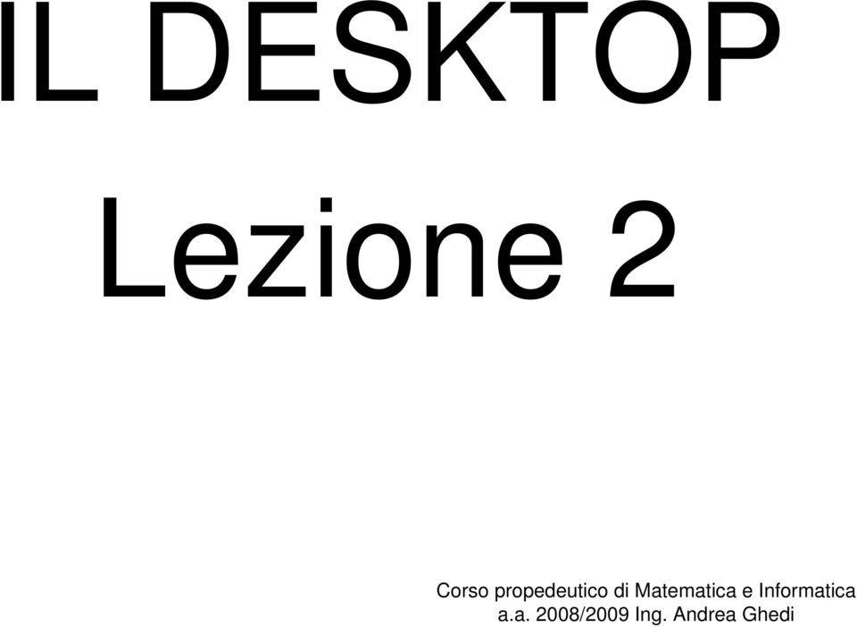 Lezione 2