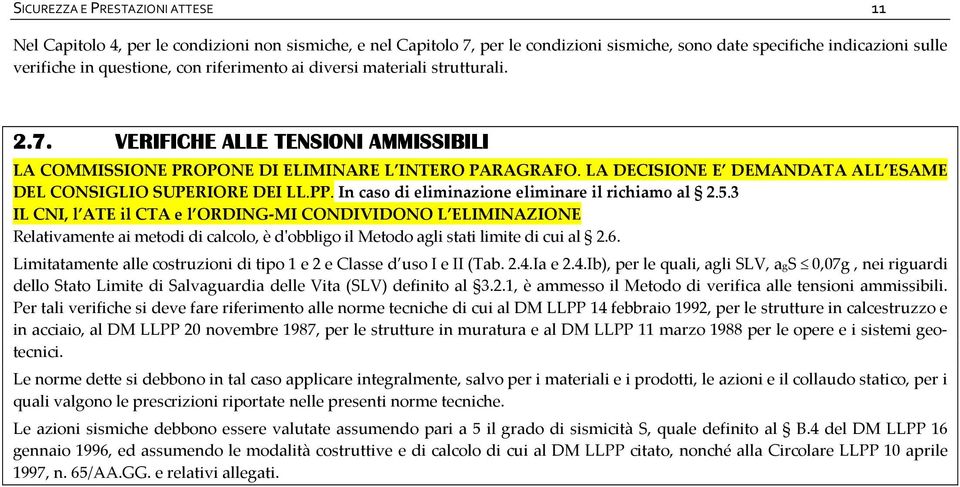 LA DECISIONE E DEMANDATA ALL ESAME DEL CONSIGLIO SUPERIORE DEI LL.PP. In caso di eliminazione eliminare il richiamo al 2.5.