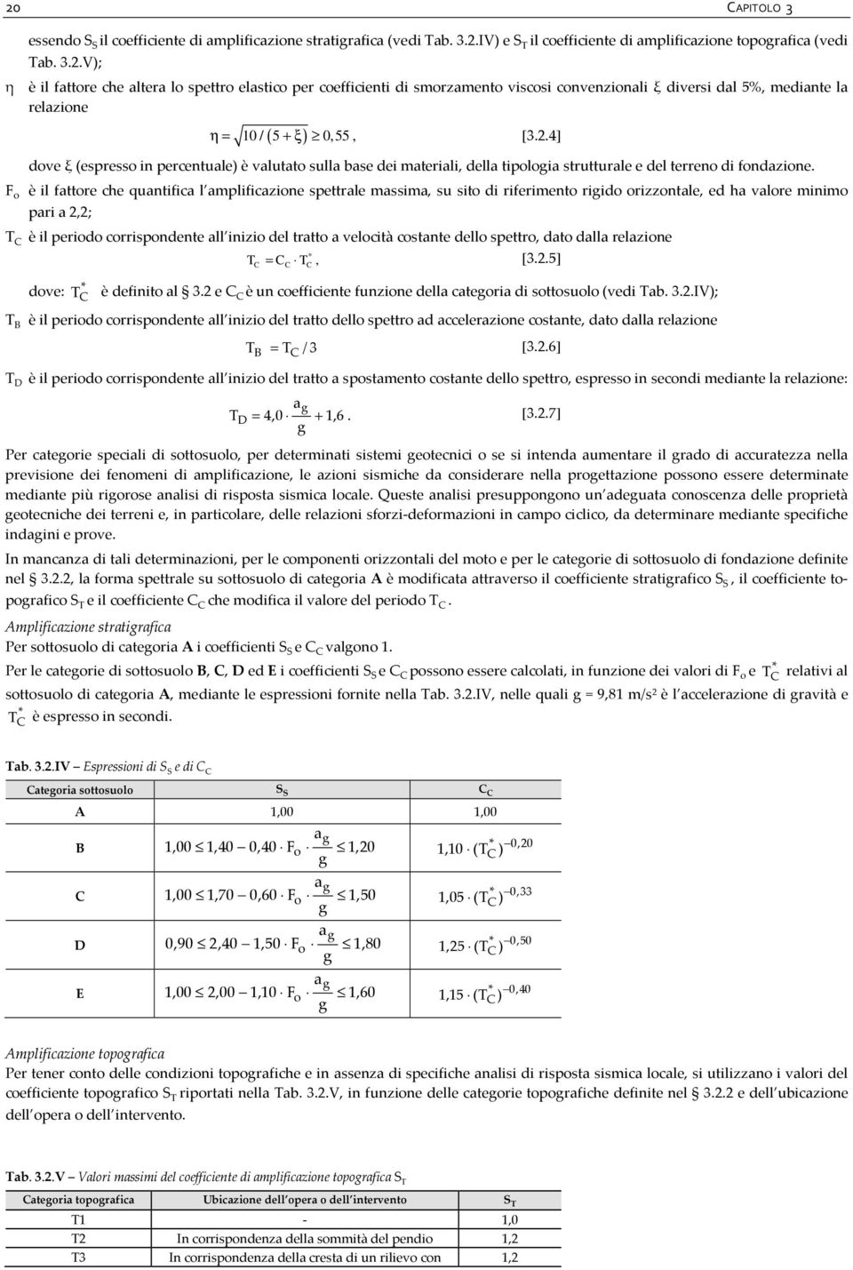 F o è il fattore che quantifica l amplificazione spettrale massima, su sito di riferimento rigido orizzontale, ed ha valore minimo pari a 2,2; T C è il periodo corrispondente all inizio del tratto a