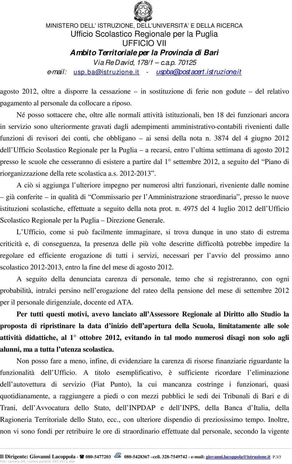 funzioni di revisori dei conti, che obbligano ai sensi della nota n.