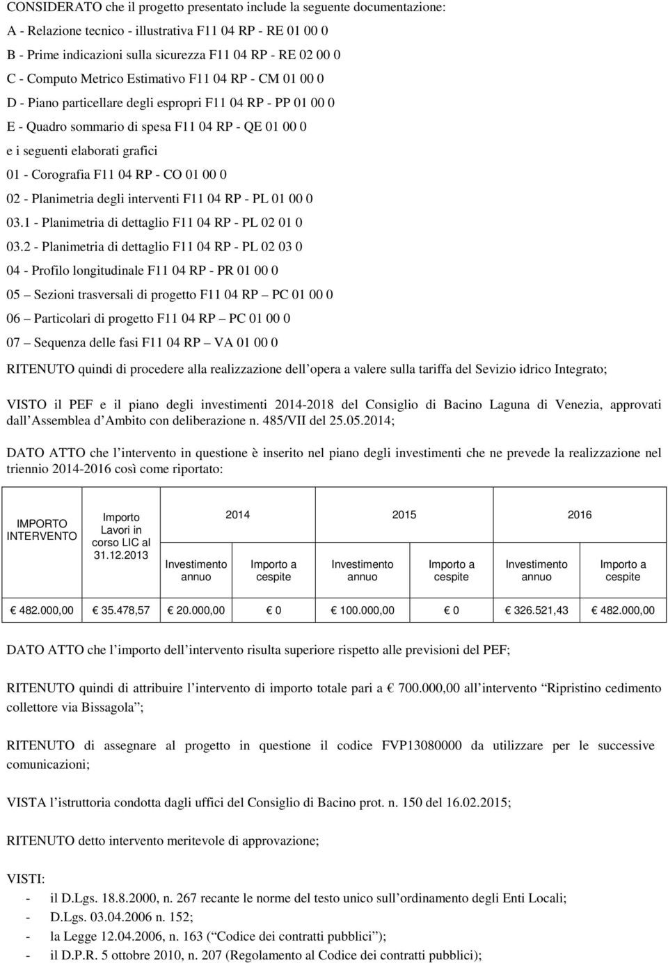 Corografia F11 04 RP - CO 01 00 0 02 - Planimetria degli interventi F11 04 RP - PL 01 00 0 03.1 - Planimetria di dettaglio F11 04 RP - PL 02 01 0 03.