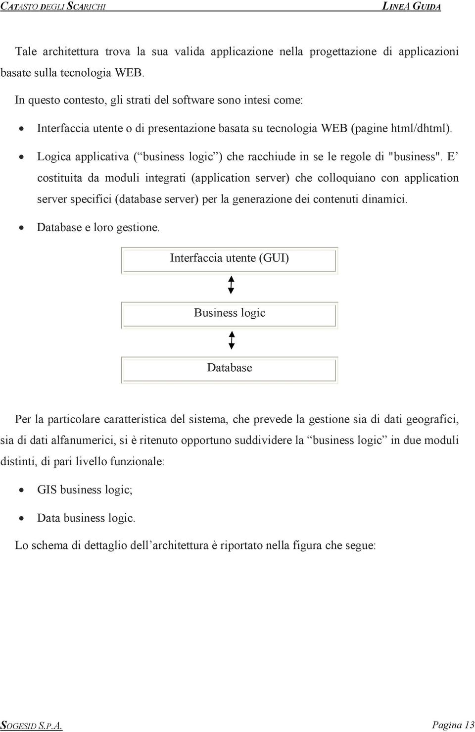 Logica applicativa ( business logic ) che racchiude in se le regole di "business".