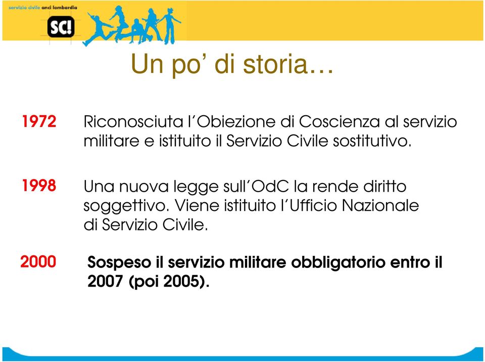 1998 2000 Una nuova legge sull OdC la rende diritto soggettivo.