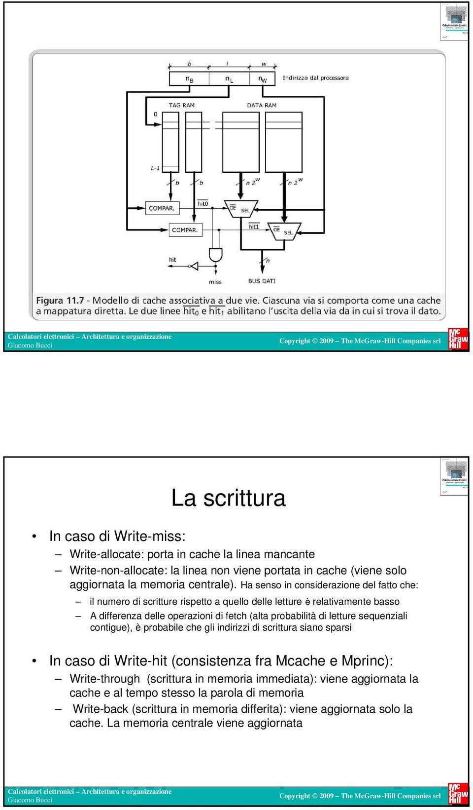 Ha senso in considerazione del fatto che: il numero di scritture rispetto a quello delle letture è relativamente basso A differenza delle operazioni di fetch (alta probabilità di