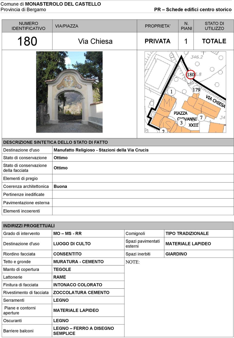 Pavimentazione esterna LUOGO DI CULTO MURATURA -