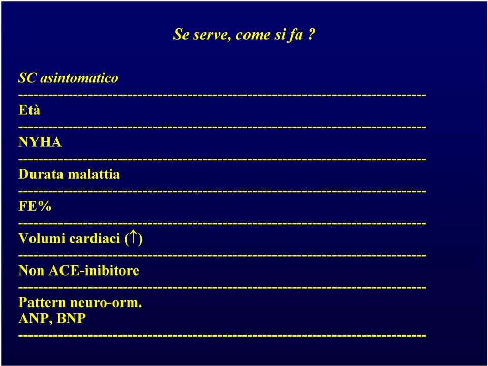 malattia FE% Volumi cardiaci ( )