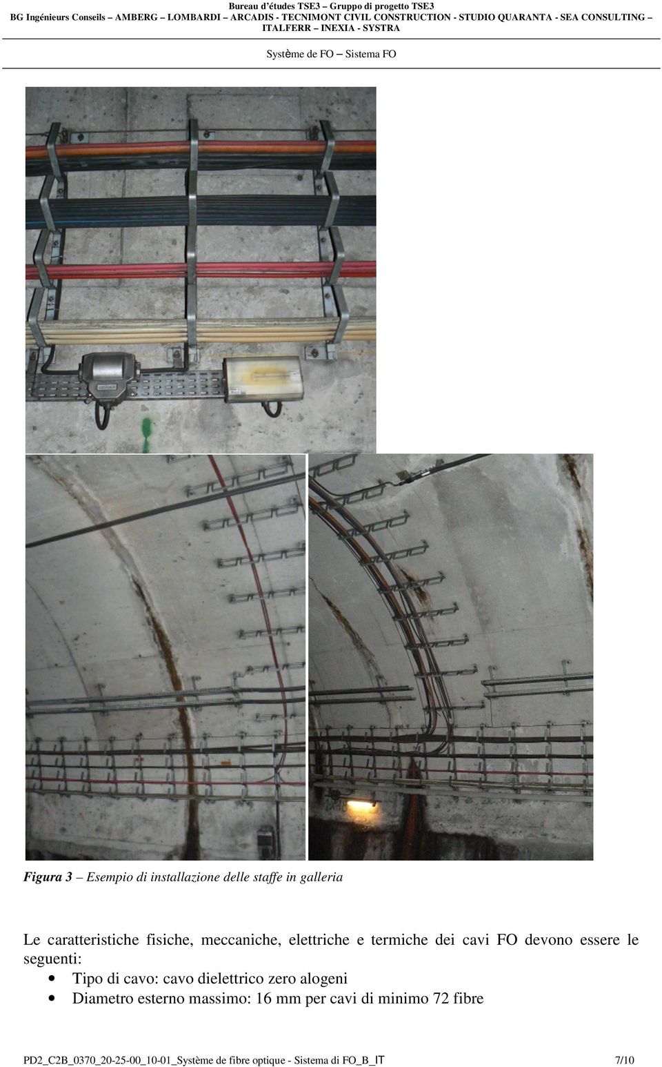 le seguenti: Tipo di cavo: cavo dielettrico zero alogeni Diametro esterno massimo: 16 mm per