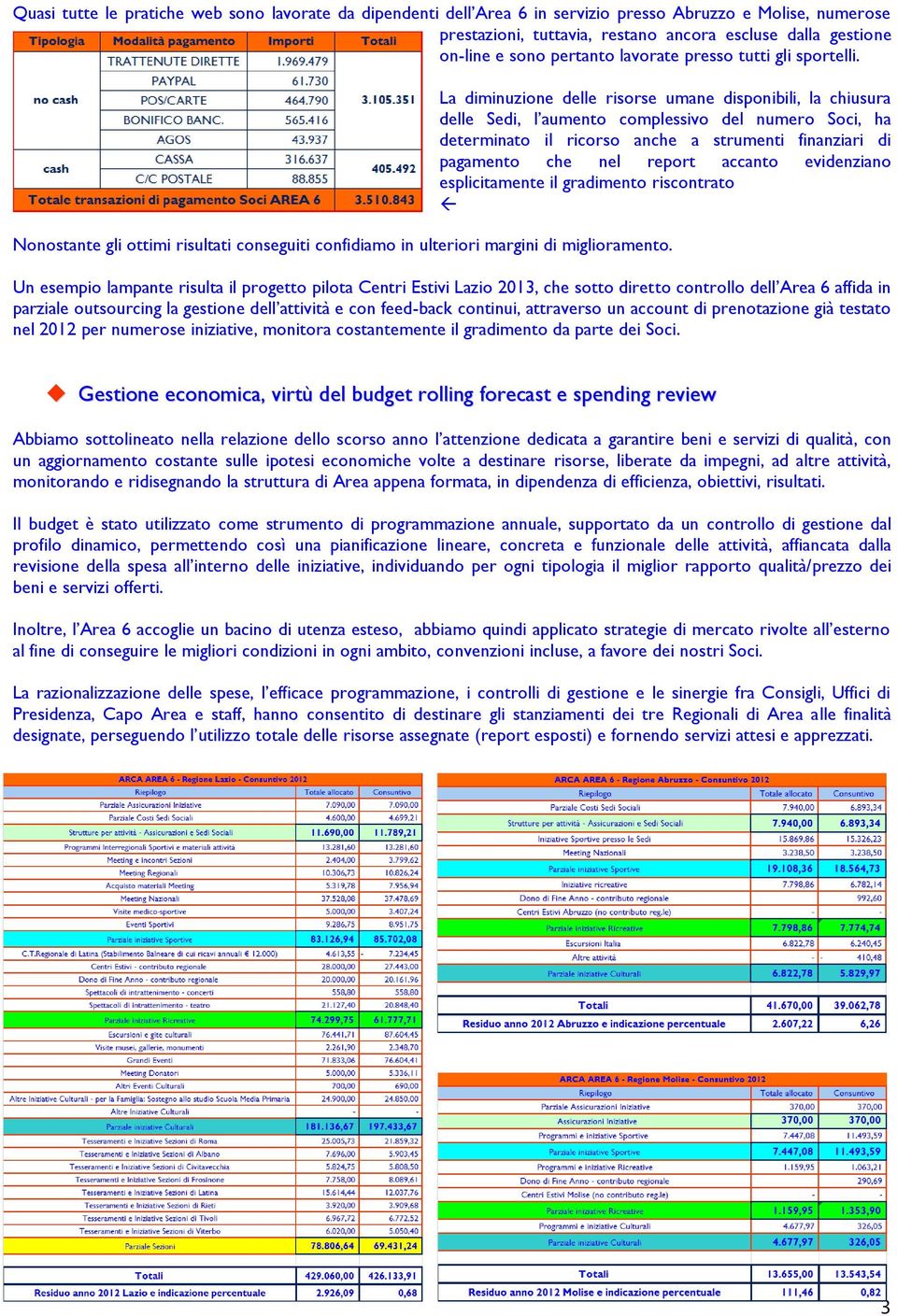 La diminuzione delle risorse umane disponibili, la chiusura delle Sedi, l aumento complessivo del numero Soci, ha determinato il ricorso anche a strumenti finanziari di pagamento che nel report