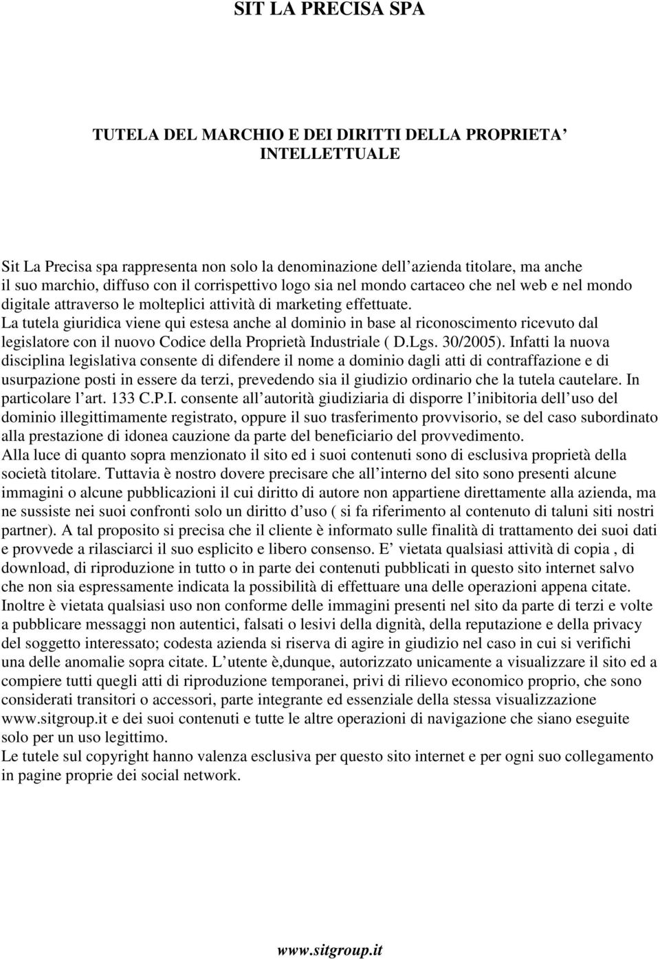 La tutela giuridica viene qui estesa anche al dominio in base al riconoscimento ricevuto dal legislatore con il nuovo Codice della Proprietà Industriale ( D.Lgs. 30/2005).