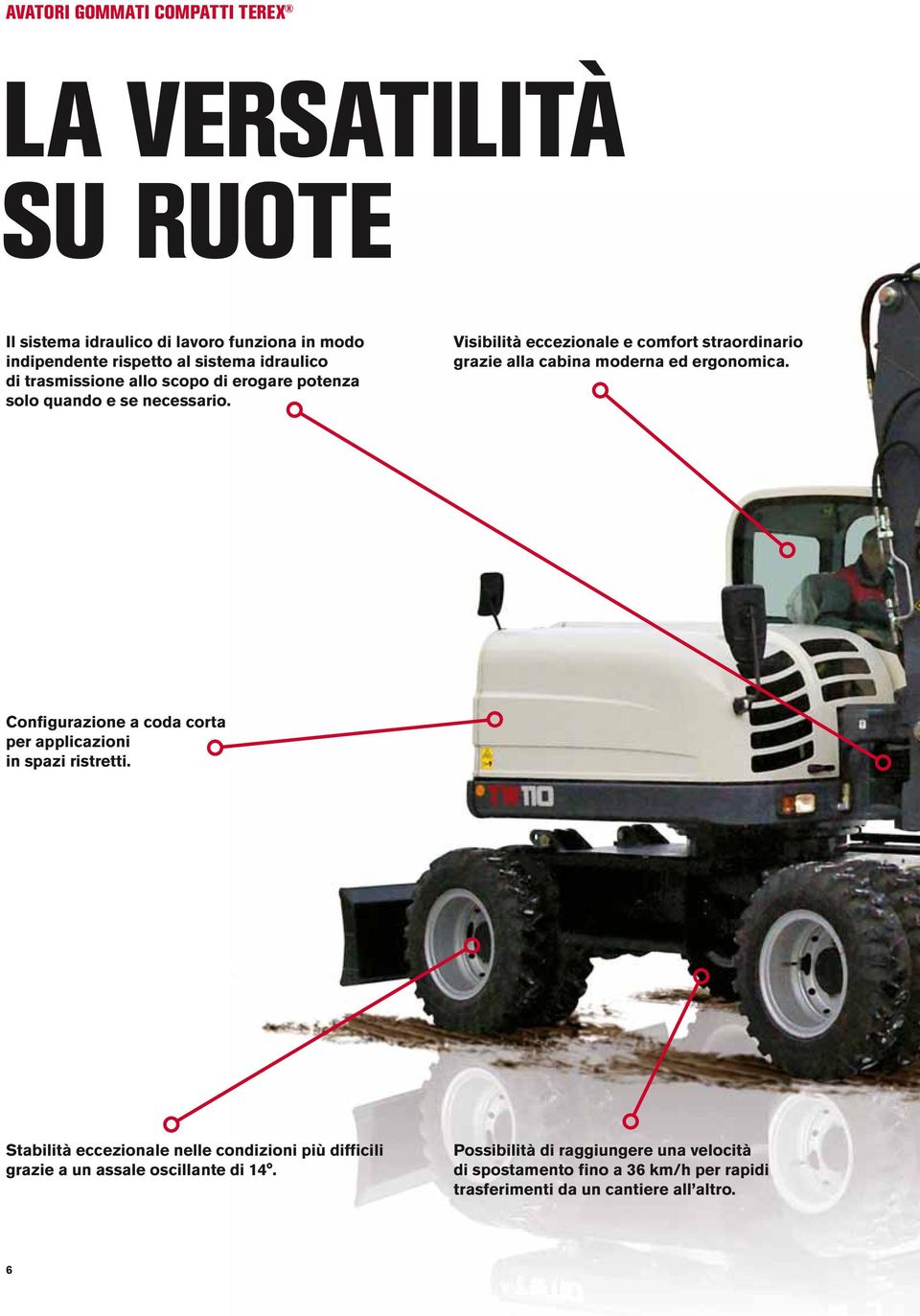 Visibilità eccezionale e comfort straordinario grazie alla cabina moderna ed ergonomica.