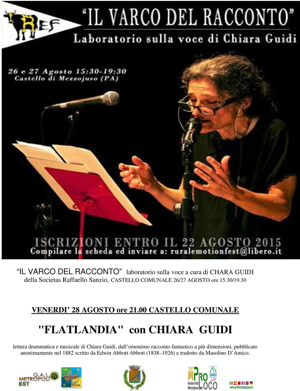 00 CASTELLO COMUNALE "FLATLANDIA" con CHIARA GUIDI lettura drammatica e musicale di Chiara Guidi, dall