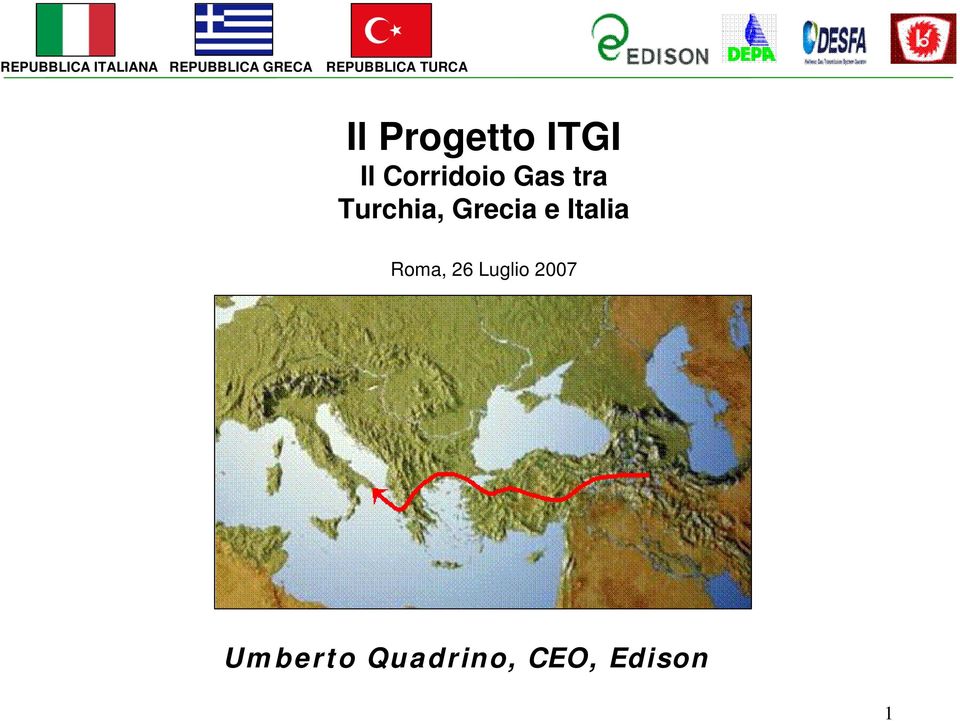 Corridoio Gas tra Turchia, Grecia e Italia