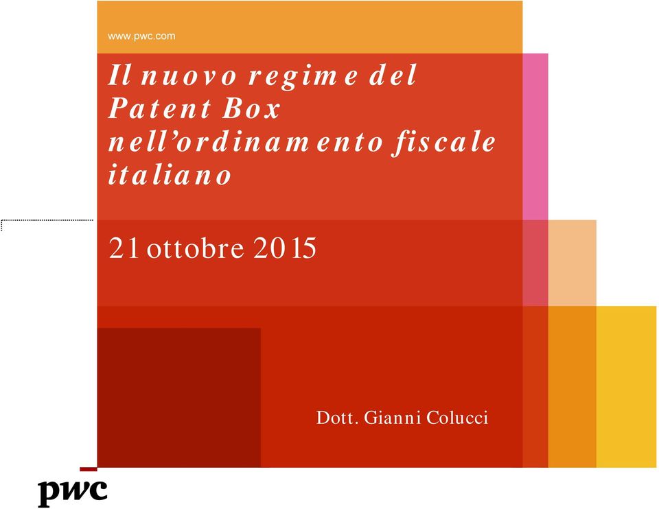 Patent Box nell ordinamento