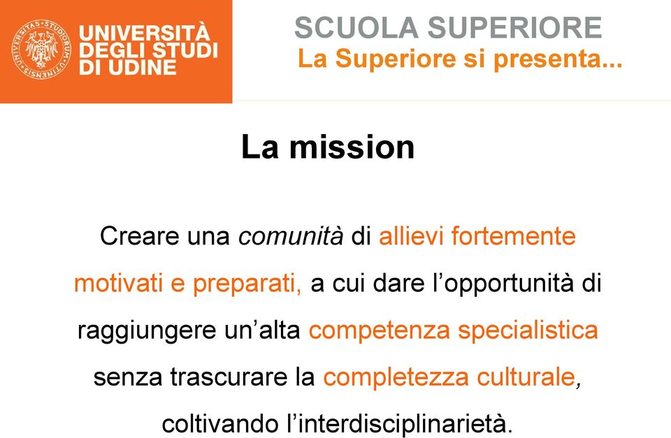 raggiungere un alta competenza specialistica senza