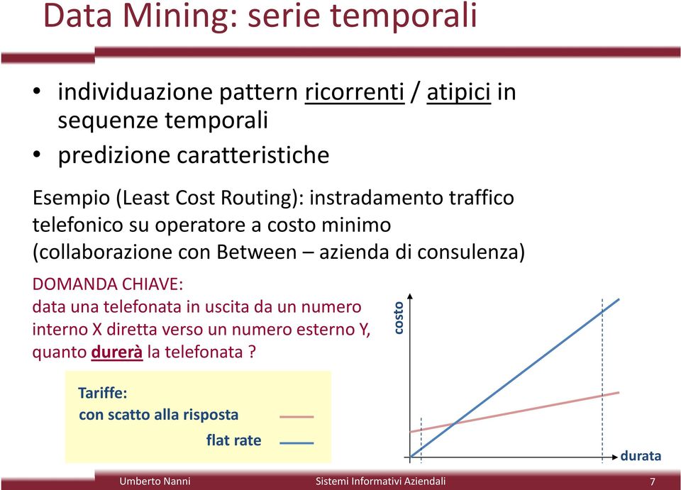 (collaborazione con Between azienda di consulenza) DOMANDA CHIAVE: data una telefonata in uscita da un numero