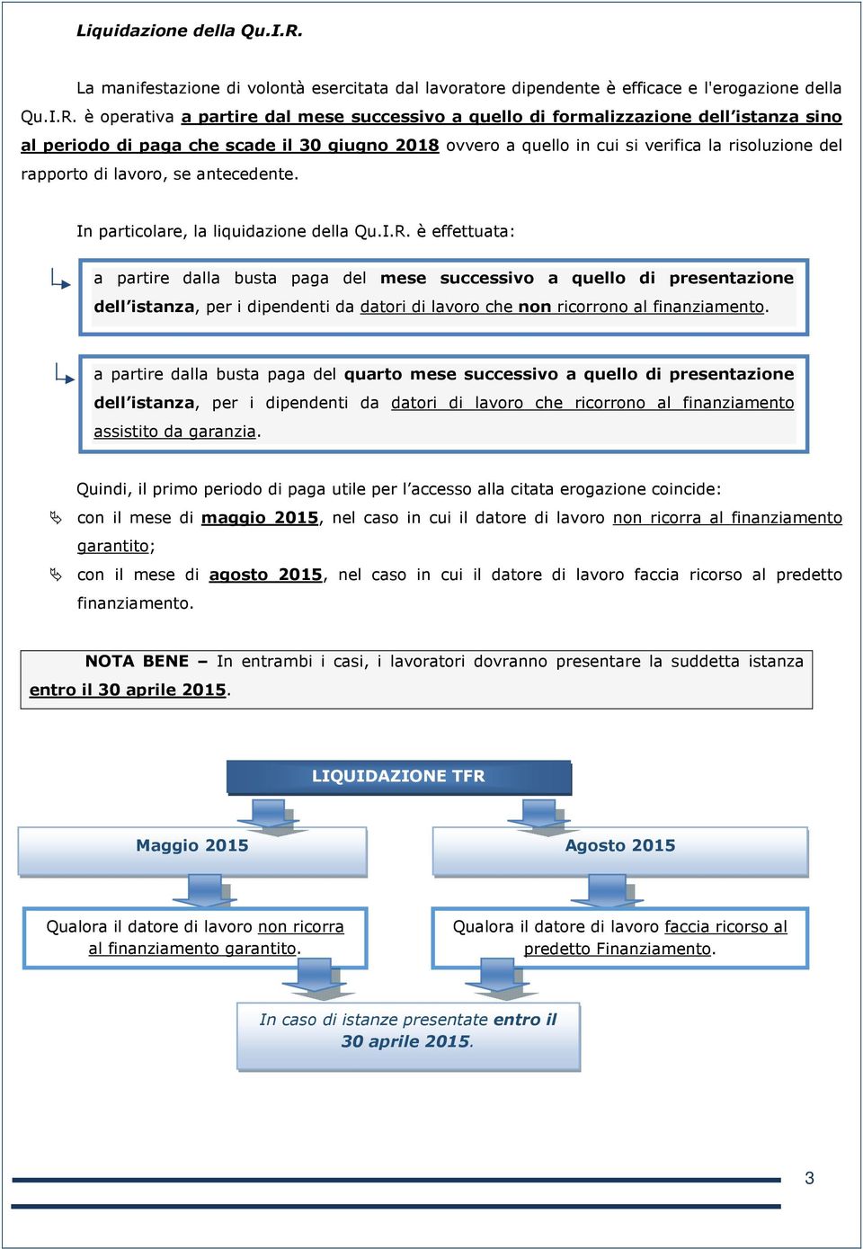 è operativa a partire dal mese successivo a quello di formalizzazione dell istanza sino al periodo di paga che scade il 30 giugno 2018 ovvero a quello in cui si verifica la risoluzione del rapporto